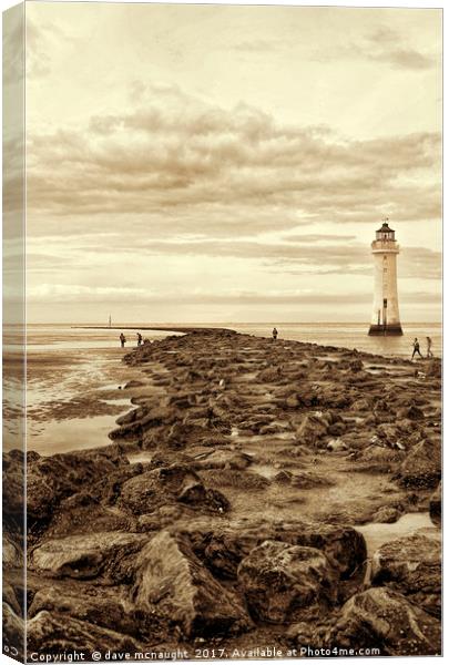 New Brighton Lighthouse Canvas Print by dave mcnaught