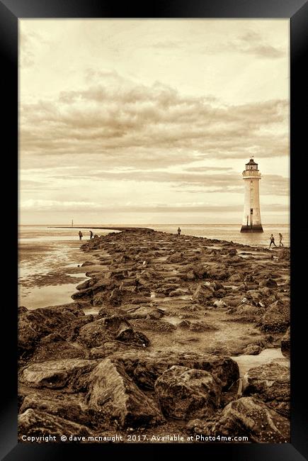 New Brighton Lighthouse Framed Print by dave mcnaught