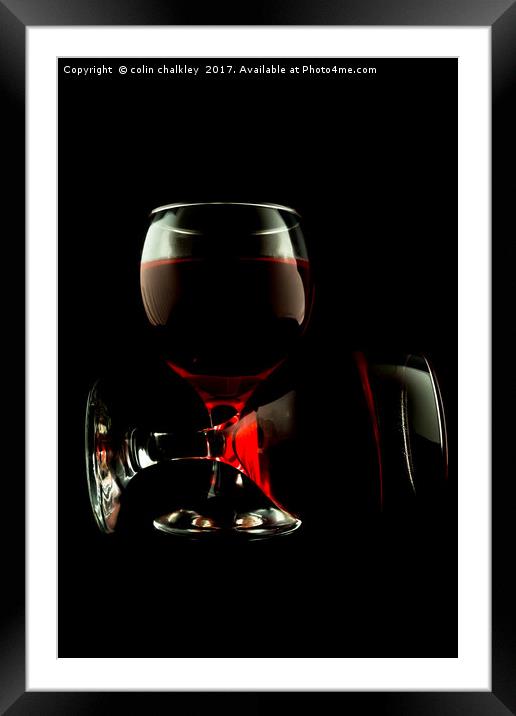  Two Glasses of Red Wine Framed Mounted Print by colin chalkley