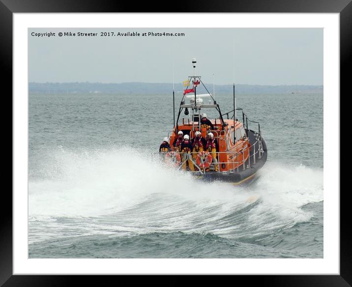 Lifeboat to the rescue. Framed Mounted Print by Mike Streeter