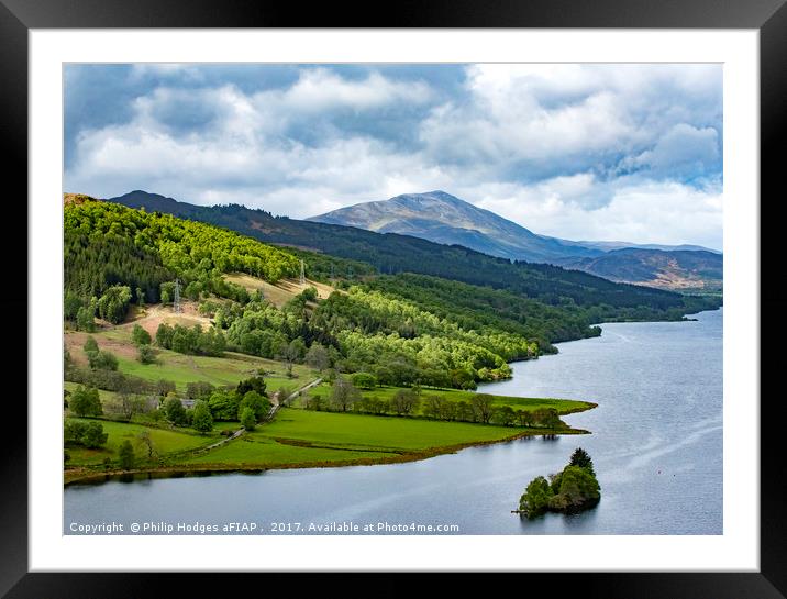 Loch Tummel, The Queens View Framed Mounted Print by Philip Hodges aFIAP ,