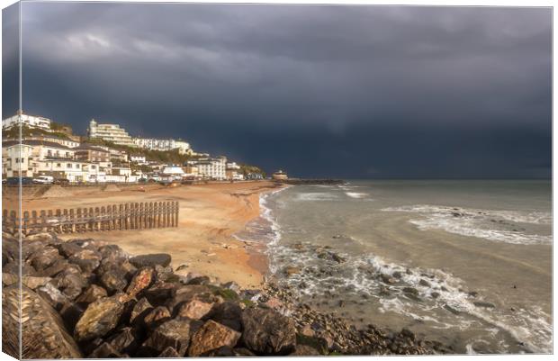 Ventnor Stormy Afternoon Isle Of Wight Canvas Print by Wight Landscapes