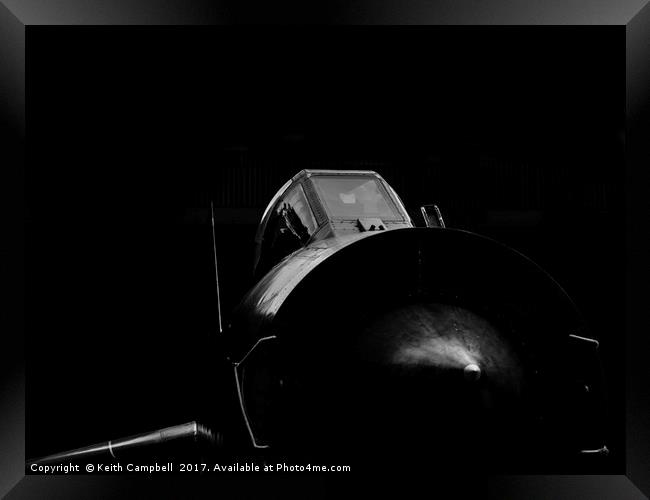 RAF Lightning jet aircraft - mono version Framed Print by Keith Campbell