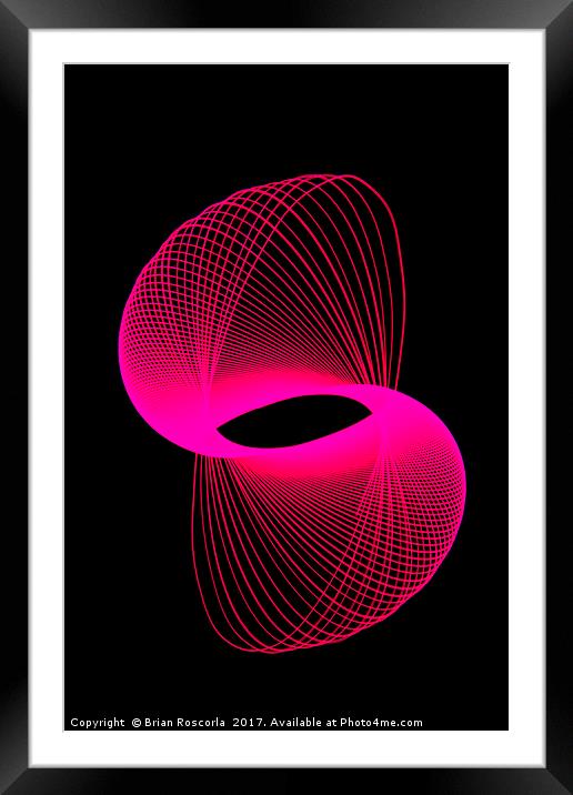 Spirograph Spiral Red Framed Mounted Print by Brian Roscorla