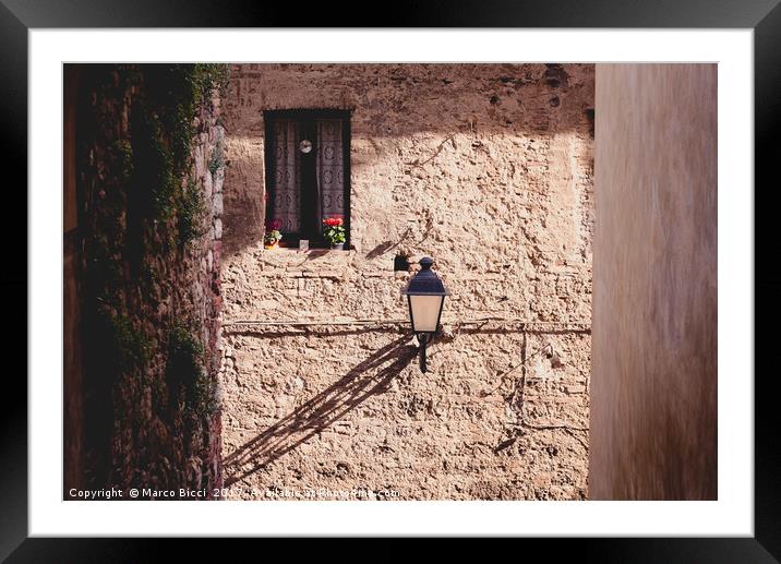 Detail of a facade in Colle val d'Elsa Framed Mounted Print by Marco Bicci