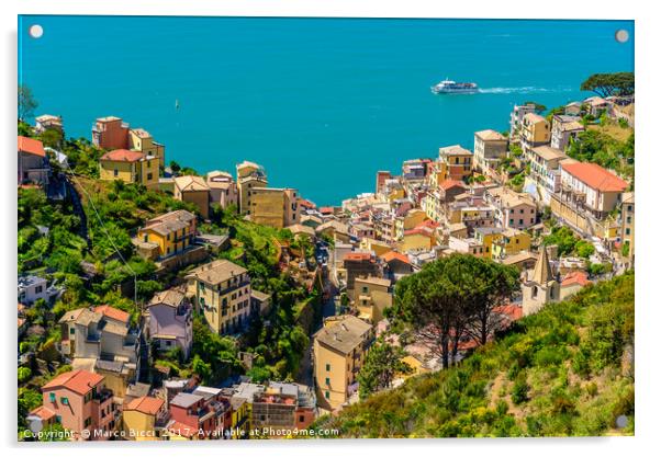 Cityscape of Riomaggiore Acrylic by Marco Bicci