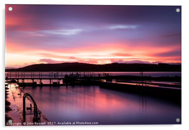 Highland Sunset Acrylic by John Russell