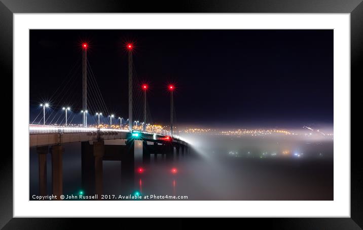 Kessock Bridge Fog Framed Mounted Print by John Russell