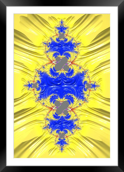 Blue And Yellow Abstract Framed Mounted Print by Steve Purnell