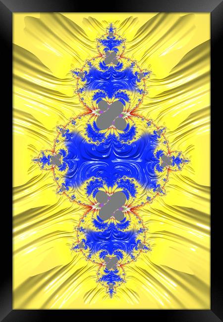 Blue And Yellow Abstract Framed Print by Steve Purnell