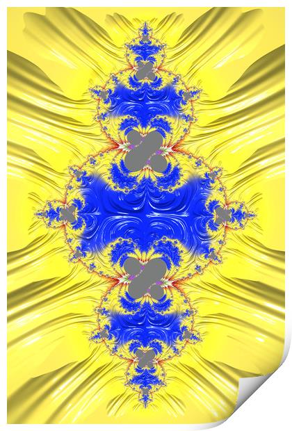 Blue And Yellow Abstract Print by Steve Purnell