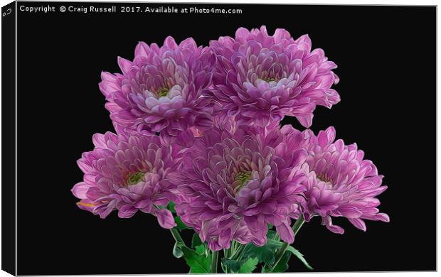 Artistic Effect Chrysanthemums Canvas Print by Craig Russell