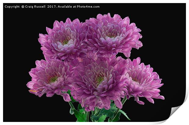 Artistic Effect Chrysanthemums Print by Craig Russell