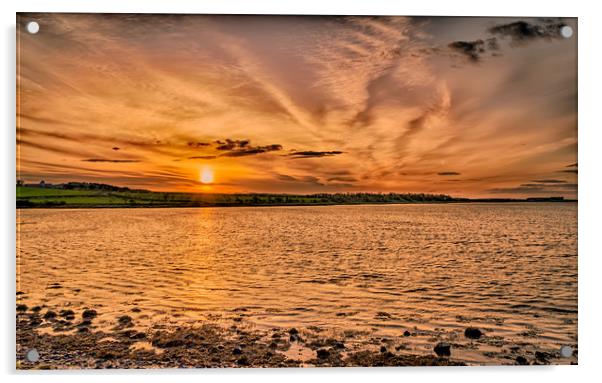 Sunset at Budle Bay high tide Acrylic by Naylor's Photography