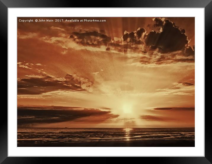Sunset rays Framed Mounted Print by John Wain