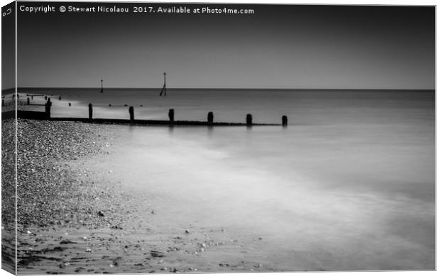 Selsey Groynes, Sussex Canvas Print by Stewart Nicolaou