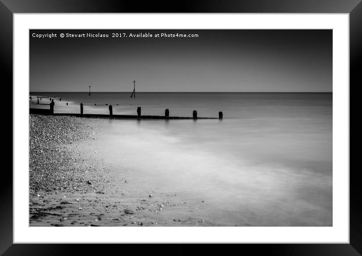 Selsey Groynes, Sussex Framed Mounted Print by Stewart Nicolaou