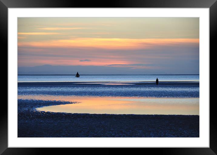another place sunset Framed Mounted Print by sue davies