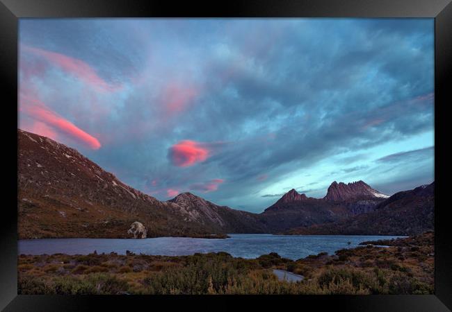 Sunset at cradle mountain tasmania Framed Print by Matthew Burniston