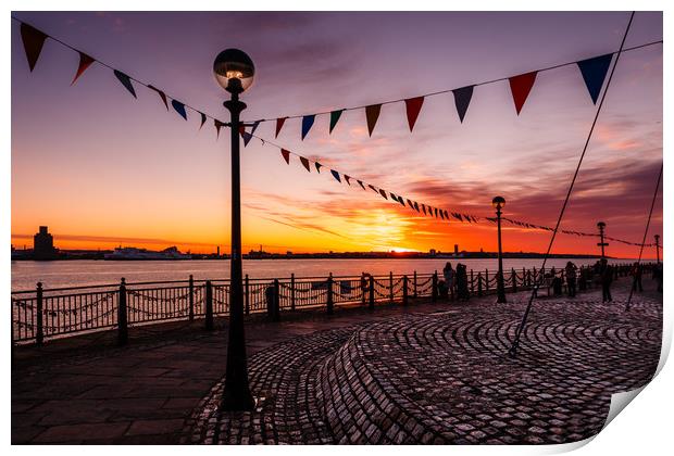 Liverpool Waterfront Sunset Print by Ed Alexander