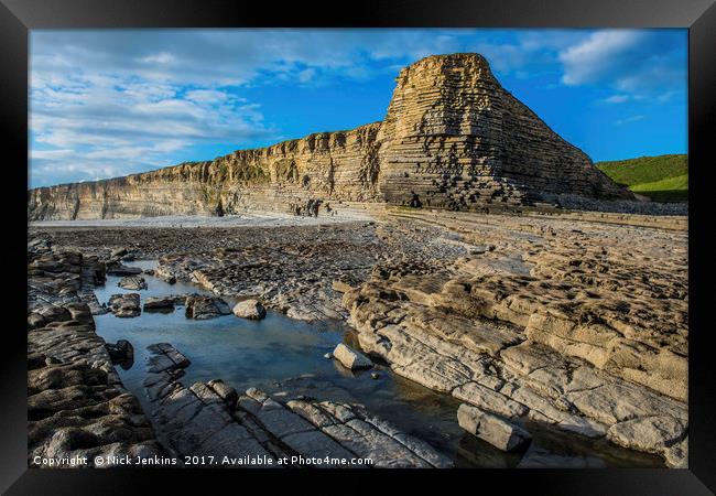 Sphinx Rock and Nash Point Beach south Wales Framed Print by Nick Jenkins