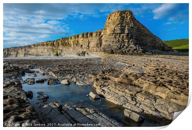 Sphinx Rock and Nash Point Beach south Wales Print by Nick Jenkins