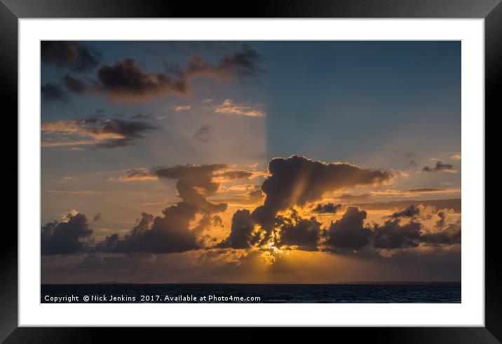 Sunset over South Wales from Nash Point Glamorgan  Framed Mounted Print by Nick Jenkins
