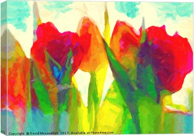 Vibrant Tulips A Digital Floral Masterpiece Canvas Print by David Mccandlish