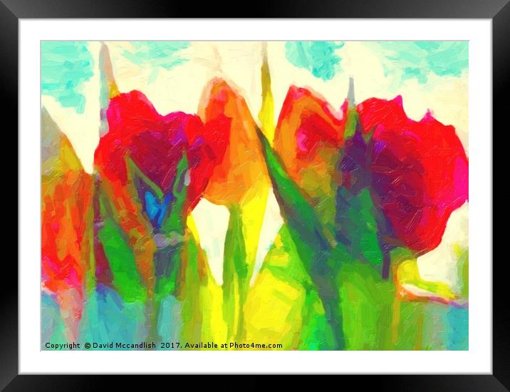 Vibrant Tulips A Digital Floral Masterpiece Framed Mounted Print by David Mccandlish