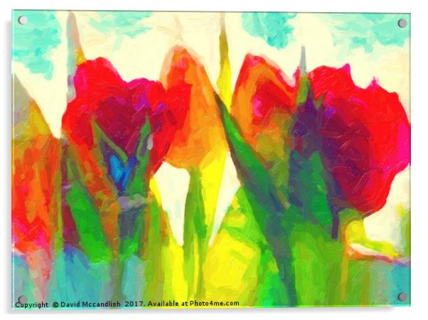 Vibrant Tulips A Digital Floral Masterpiece Acrylic by David Mccandlish