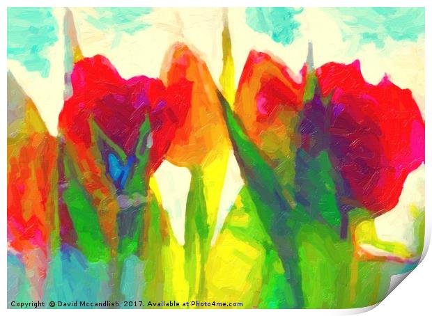 Vibrant Tulips A Digital Floral Masterpiece Print by David Mccandlish