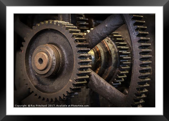 Industrial Cogs Framed Mounted Print by Ray Pritchard