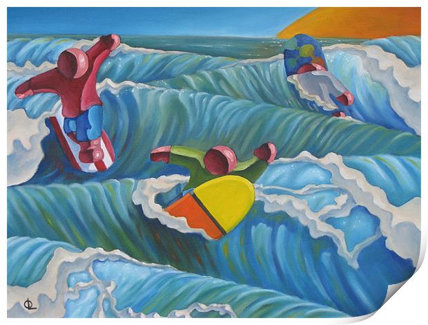 Caution: Surf Zone Print by Olivier Longuet