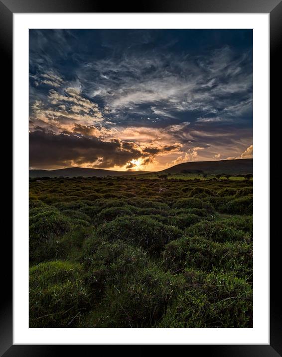 Preseli Sunset, Pembrokeshire, Wales, UK Framed Mounted Print by Mark Llewellyn
