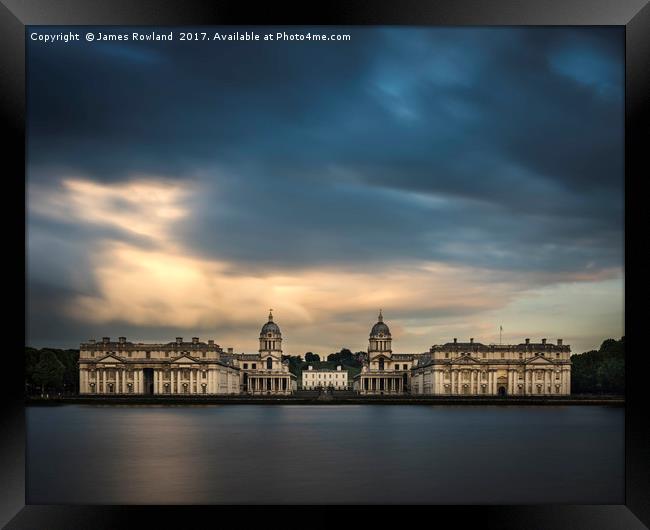 Royal Naval College, Greenwich Framed Print by James Rowland