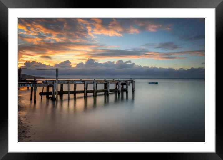 Woodside Bay Sunset Framed Mounted Print by Wight Landscapes