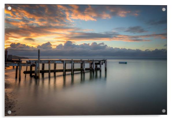 Woodside Bay Sunset Acrylic by Wight Landscapes