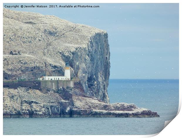 Lighthouse on the Bass Rock Print by Jennifer Henderson