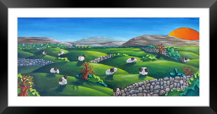 Burren Sheep #2 Framed Mounted Print by Olivier Longuet