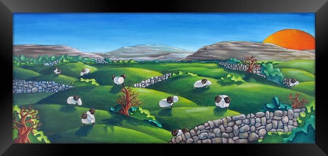 Burren Sheep #2 Framed Print by Olivier Longuet
