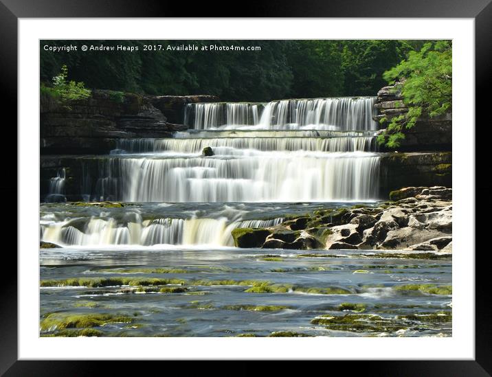 Asgarth Water falls Framed Mounted Print by Andrew Heaps