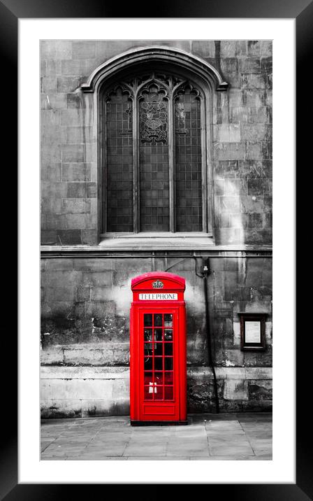 London Telephone Box Framed Mounted Print by Ed Alexander