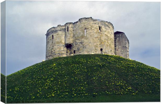 Clifford's Tower Canvas Print by Steven Watson