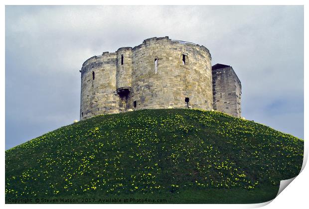 Clifford's Tower Print by Steven Watson