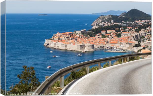 Winding coastal road to Dubrovnik Canvas Print by Jason Wells