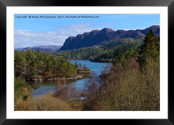 Looking down on Loch Carron from Plockton village Framed Mounted Print by Angus McComiskey
