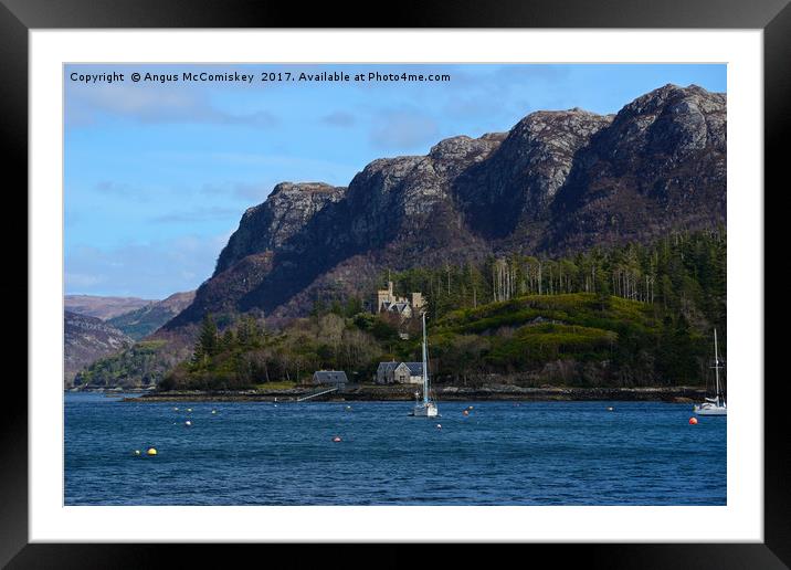 View across Loch Carron from Plockton village Framed Mounted Print by Angus McComiskey