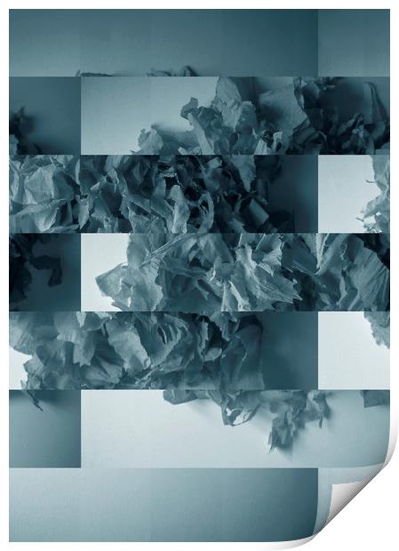 Abstract blue designe  Print by Larisa Siverina