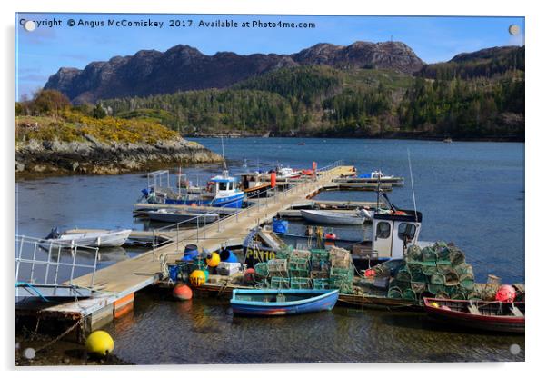 Fishing boats in Plockton harbour Acrylic by Angus McComiskey