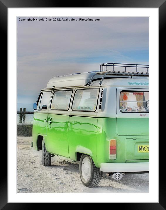 Classic VW Campervan Framed Mounted Print by Nicola Clark